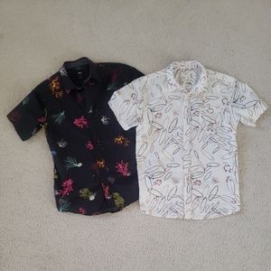 Quicksilver Vans youth size large button down. Lot of 2